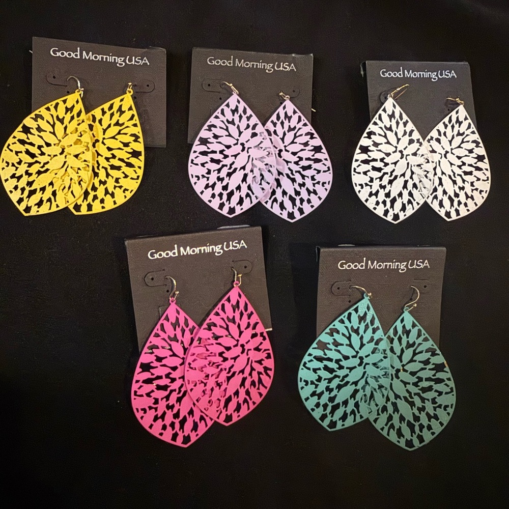 Good Morning USA Earrings Set of 5 Pair Assorted Colors